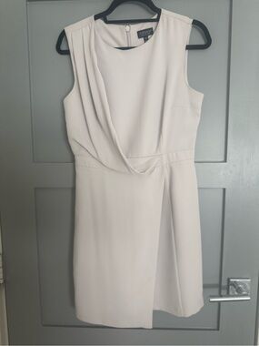 Topshop Cream Draped Sleeveless Mini Dress